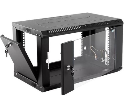 ЦМО Шкаф коммутационный ШРН-Эконом ШРН-Э-6.500-9005 настенный, стеклянная передняя дверь, 6U, 600x342x520 мм