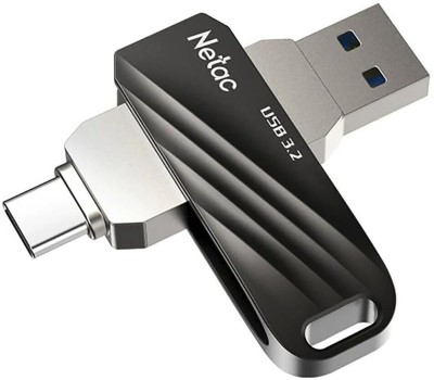 Флешка NETAC Флешка USB US1 128ГБ, USB3.2, черный и серебристый [nt03us11c-128g-32bk]