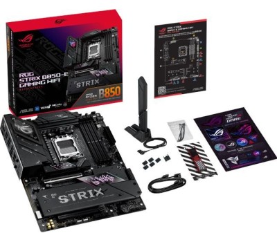 Материнская плата ASUS ROG STRIX B850-E GAMING WIFI (Socket AM5, ATX, 4xDDR5(256GB), DP/HDMI/USB4, 1xPCIe 5.0x16/1xPCIe 4.0x16, 1xLAN (5GbE), Wi-Fi 7, BT, 4xSATA 6Gb/s, 5xM.2, 2xType-C, 6xUSB 3.2, 4xUSB 2.0)