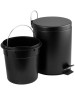 Ведро САНАКС - Ведро из нержавеющей стали, с педалью, круглое, 5 литров, цвет ЧЁРНЫЙ. 2405