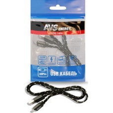 Кабель AVS IP-521 для iphone 5 (1м) (плоский текстиль)