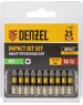 Набор бит DENZEL Набор бит торсионных PZ1x25 мм, лазерная обработка шлица, сталь S2, 10 шт. 11686