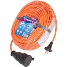 Удлинитель шнур КОСМОС YSHKsm30m-1g(16A)S рыжий