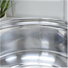 Кастрюля из нержавеющей стали с крышкой из жаропрочного стекла БЕЗ ТМ Promo, объем 3.6 л, (104616)