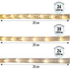 Лента светодиодная NEON-NIGHT Дюралайт LED двухжильный 230В 13мм 24 LED/м ТЕПЛЫЙ БЕЛЫЙ постоянное свечение модуль 1м бухта 100м