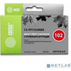 Картридж струйный CACTUS PFI-102MBK Картридж струйный для Canon iPF500/iPF600/iPF700/ MFP M40/iPF765/LP17/LP24, черный матовый (130мл)