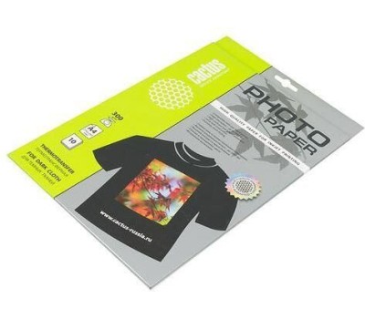 CACTUS Термотрансфер CS-TD30010, A4, для темных тканей, 10л, 300г/м2