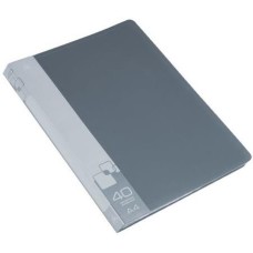 БЮРОКРАТ Папка -BPV40GREY, 40шт вкладышей, A4, пластик, 0.65мм, серый