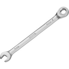 Ключ DENZEL Ключ комбинированный трещоточный, 9 мм, CrV, матовый хром 14703