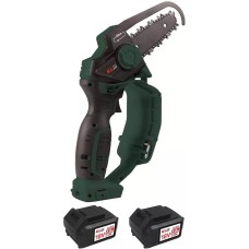 KLPRO Профессиональная аккумуляторная цепная мини-пила KLBZT18-50 (18В, Li-ion-2шт 5,0Ач, ЗУ 4,5А, 3200 об/мин, 110мм)