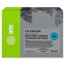 CACTUS Картридж струйный CS-C6656A №56 черный (20мл) для HP 450/5145/5150/5151/5550/5552/5650/5652/5655/585 с чипом