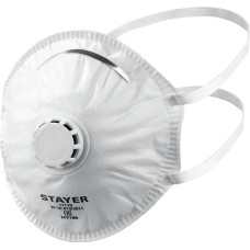 STAYER KV-80, класс защиты FFP1, коническая, фильтрующая полумаска с клапаном выдоха (11110)