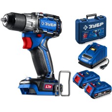 ЗУБР КОМПАКТ #2 20 В, 50 Н·м, 2 АКБ LMS (2 А·ч), бесщеточная дрель-шуруповерт, кейс, ПРОФЕССИОНАЛ (DB-50-22)