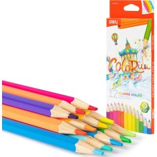 DELI Карандаши цв. EC128-12 ColoRun шестигран. дерево 12цв. коробка/европод. (12шт)
