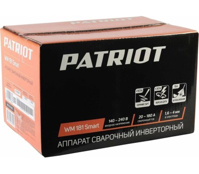 Аппарат сварочный PATRIOT 605302135 WM 181SMART MMA Аппарат сварочный
