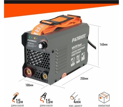 Аппарат сварочный PATRIOT 605302135 WM 181SMART MMA Аппарат сварочный