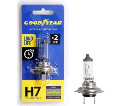 Лампа галогенная GOODYEAR GY017123 лампа галогенная автомобильная Н7 12V 55W PX26d Long Life (блистер)