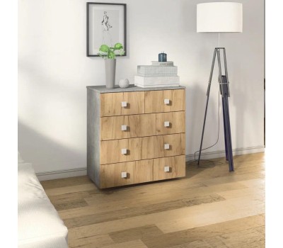 Комод БИТЕЛ ЛОФТ-5 Ателье светлое/дуб крафт золотой
