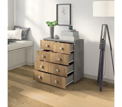 Комод БИТЕЛ ЛОФТ-5 Ателье светлое/дуб крафт золотой