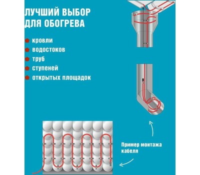 REXANT Кабель греющий саморегулирующийся модель SRL POWER Line 30SRL-2CR, 6м/180Вт
