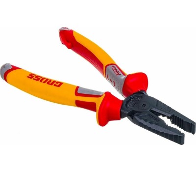 Плоскогубцы GROSS Плоскогубцы комбинированные, диэлектрические трехкомпонентные рукоятки до 1000 В, 180 мм 16989