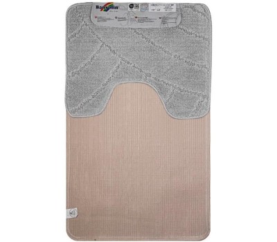 САНАКС - Коврик в ванную КЛАССИК УНИ 201825, двойной Светло-Серый, 55х90 + 45х55 см, 100% полиэстер 00360