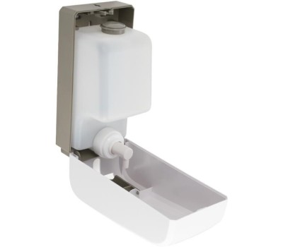 GFmark - Дозатор для ПЕНЫ с педалью, пластик АБС БЕЛЫЙ, большой, с глазком - капля, 1000 мл 714