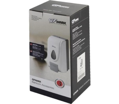 GFmark - Дозатор для ПЕНЫ с педалью, пластик АБС БЕЛЫЙ, большой, с глазком - капля, 1000 мл 714