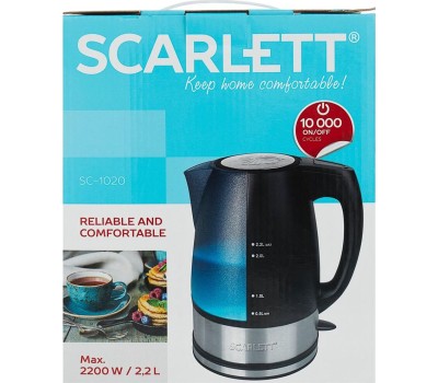 Чайник электрический SCARLETT SC-1020 черный 2,2л