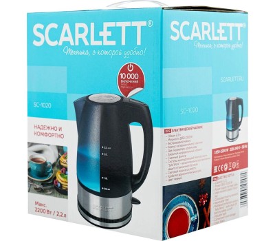 Чайник электрический SCARLETT SC-1020 черный 2,2л