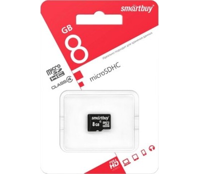 Карта памяти SMARTBUY (SB8GBSDCL4-00) MicroSDHC 8GB Сlass4