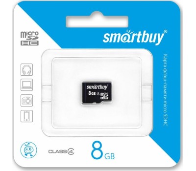 Карта памяти SMARTBUY (SB8GBSDCL4-00) MicroSDHC 8GB Сlass4