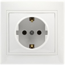 Розетка SMARTBUY (SBE-01w-16-S1-Z) Венера, 1-местная, белый