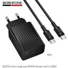 СЗУ BOROFONE (6941991122859) BAS75Aaa 1Type-C 3.0A PD30W для Type-C Type-C Black