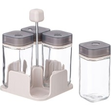 Набор для специй AGNESS НАБОР ЕМКОСТЕЙ ДЛЯ СПЕЦИЙ 4ШТ 100МЛ НА ПОДСТАВКЕ 671-106