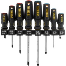 Набор отверток DENZEL Набор отверток на полке, 8 шт., PH+SL, S2, 3к рукоятка 122137