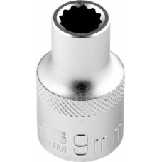 Головка торцевая STELS Головка торцевая, 9 мм, двенадцатигранная, CrV, под квадрат 1/2, хромированная 13649