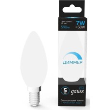GAUSS Лампа LED E14, свеча, 7Вт, 103101307-D, одна шт