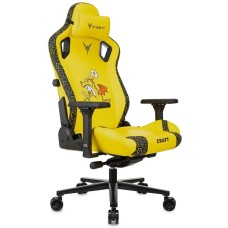 KNIGHT Кресло игровое Craft Dragon, экокожа, до 150кг, синхромеханизм, регулируемые 4D подлокотники, желтый