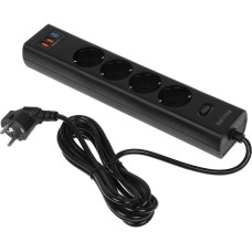 PHILIPS Сетевой фильтр CHP8246BB/51 3м (4 розетки) черный (коробка)