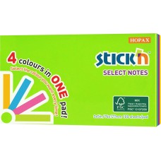 STICK`N Блок самоклеящийся бумажный Magic 21573 76x127мм 100лист. 70г/м2 неон 4цв.в упак