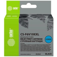 CACTUS Картридж струйный CS-F6V19XXL №123XL CS-F6V19XXL 123 XXL черный (1000стр.) (20мл) для HP DeskJet 1110/1111/1112/2130 с чипом