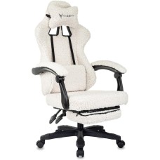 KNIGHT Кресло игровое Lord/F молочный Camby 01 крестов. пластик подст.для ног