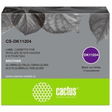 CACTUS Картридж ленточный CS-DK11204 DK-11204 черный на белом для Brother P-touch QL-500, QL-550, QL-700, QL-800