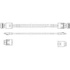 JPC Кабель P47SSDN01000-2 Cable OCuLink x4 42P (прямой Straight Type) -TO- OCuLink x4 42P (прямой Straight Type) , 85 Ohm, L:100cm