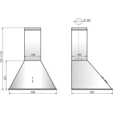 Вытяжка ELIKOR ОМЕГА 60Н/П-650-К3Д черный/нерж.гал