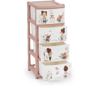 Комод АЛЬТЕРНАТИВА М1240 детский (д/дев.) 4-х секционный