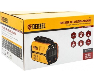 Сварочное оборудование DENZEL Аппарат инвертор. дуговой сварки DS-230 Compact, 230 А, ПВ 70%, диам.эл. 1,6-5 мм 94374
