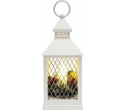 NEON-NIGHT (513-042) Декоративный фонарь со свечкой, белый , 10.5х10.5х24 см, цвет Теплый