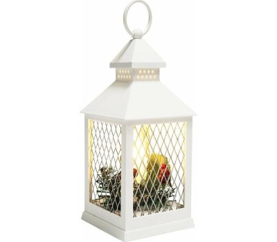 NEON-NIGHT (513-042) Декоративный фонарь со свечкой, белый , 10.5х10.5х24 см, цвет Теплый